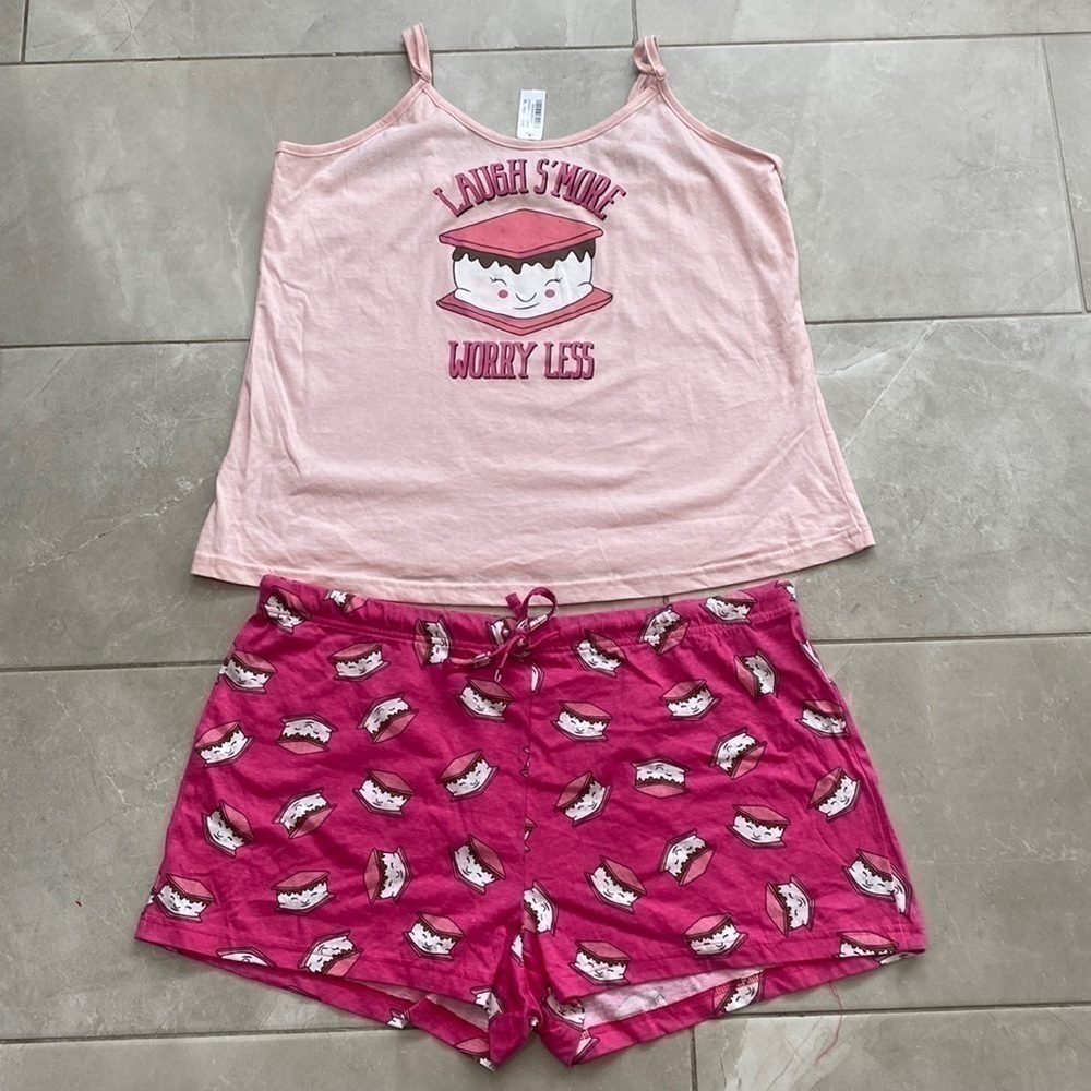 Nwt Pj Set Shorts And Tank 100% Cotton